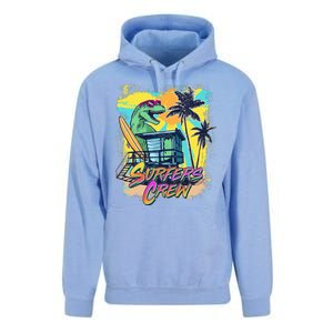 Retro 80s Eighties TRex Dinosaur Surfers Crew Unisex Surf Hoodie