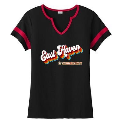 Retro 80s East Haven Connecticut Ct Ladies Halftime Notch Neck Tee