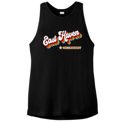 Retro 80s East Haven Connecticut Ct Ladies PosiCharge Tri-Blend Wicking Tank