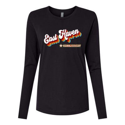 Retro 80s East Haven Connecticut Ct Womens Cotton Relaxed Long Sleeve T-Shirt