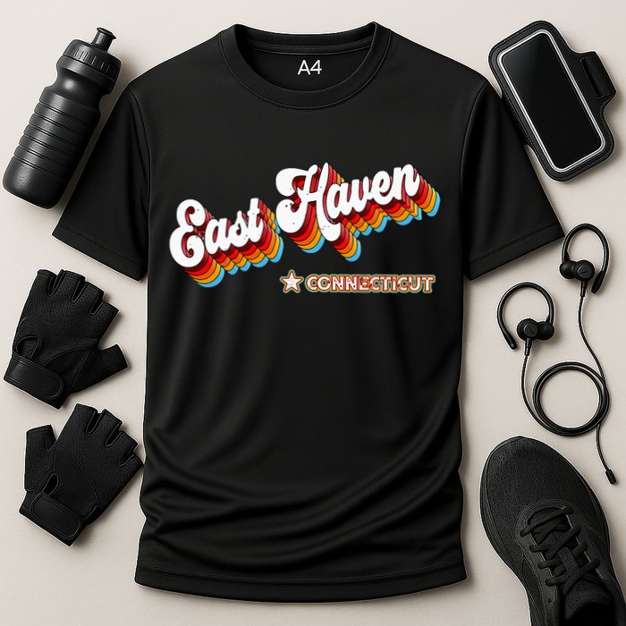 Retro 80s East Haven Connecticut Ct Cooling Performance Crew T-Shirt