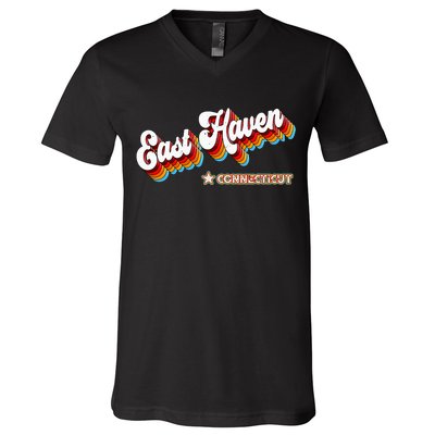 Retro 80s East Haven Connecticut Ct V-Neck T-Shirt