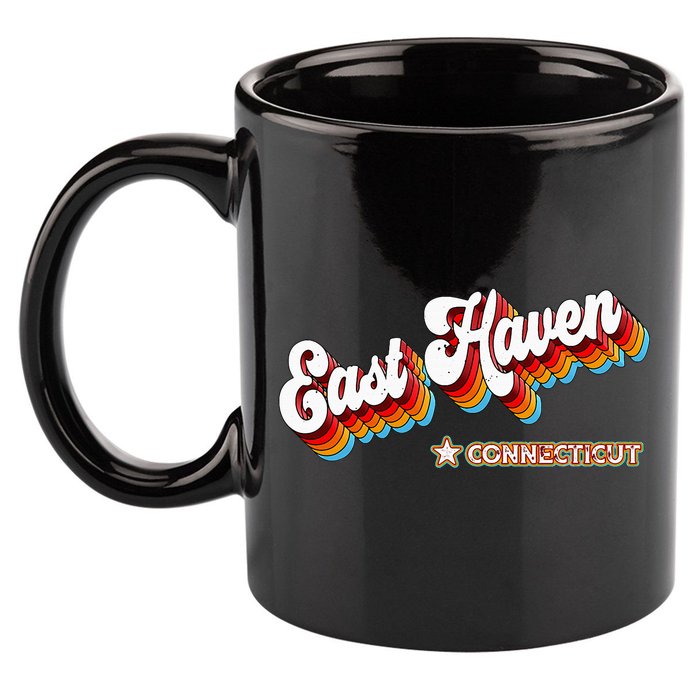 Retro 80s East Haven Connecticut Ct 11oz C Handle Ceramic Mug
