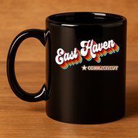 Retro 80s East Haven Connecticut Ct 11oz C Handle Ceramic Mug