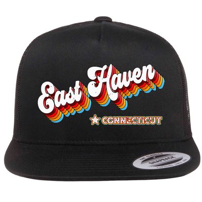 Retro 80s East Haven Connecticut Ct Flat Bill Trucker Hat