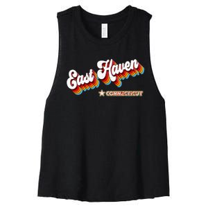 Retro 80s East Haven Connecticut Ct Women's Racerback Cropped Tank