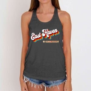 Retro 80s East Haven Connecticut Ct Women's Knotted Racerback Tank