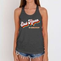 Retro 80s East Haven Connecticut Ct Women's Knotted Racerback Tank