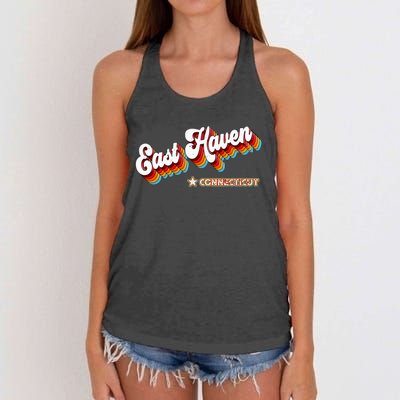 Retro 80s East Haven Connecticut Ct Women's Knotted Racerback Tank