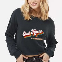 Retro 80s East Haven Connecticut Ct Cropped Pullover Crew