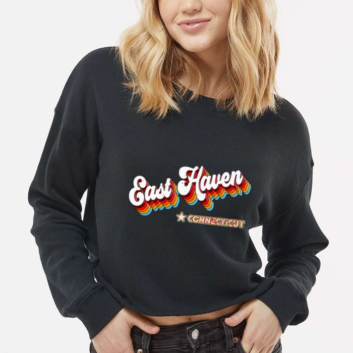 Retro 80s East Haven Connecticut Ct Cropped Pullover Crew