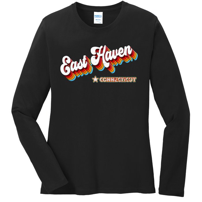 Retro 80s East Haven Connecticut Ct Ladies Long Sleeve Shirt