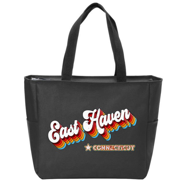 Retro 80s East Haven Connecticut Ct Zip Tote Bag