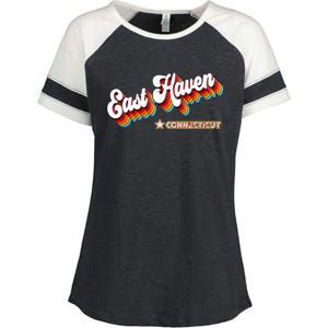 Retro 80s East Haven Connecticut Ct Enza Ladies Jersey Colorblock Tee