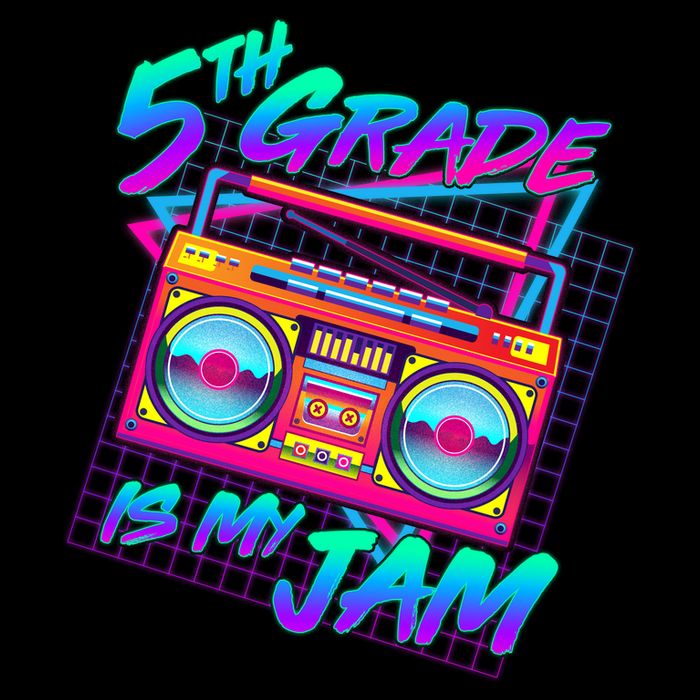 Retro 80's Fifth Grade Is My Jam Neon Boombox Backpack
