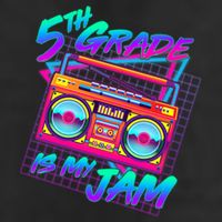 Retro 80's Fifth Grade Is My Jam Neon Boombox Adult Drive Performance Visor