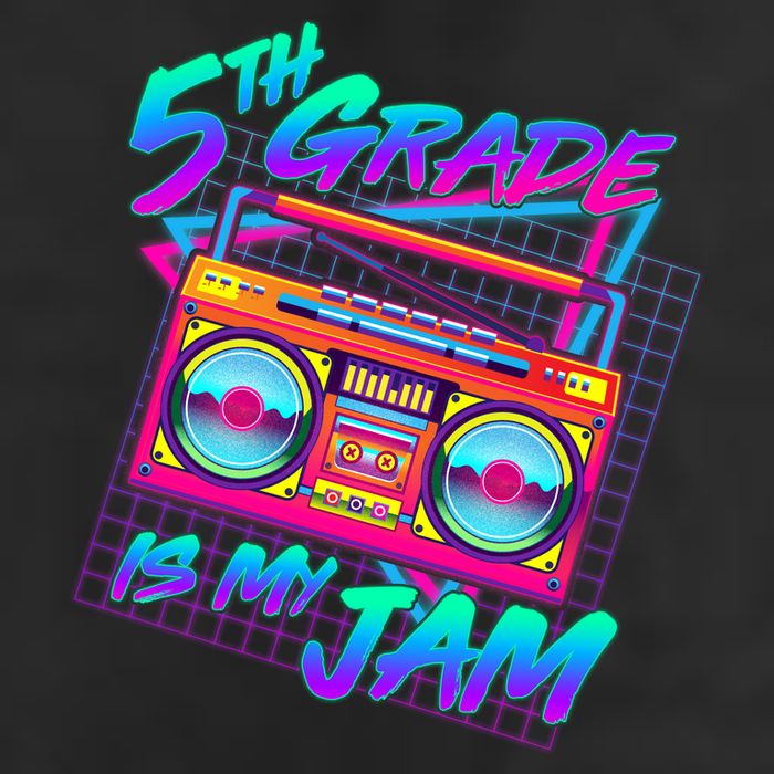 Retro 80's Fifth Grade Is My Jam Neon Boombox Adult Drive Performance Visor