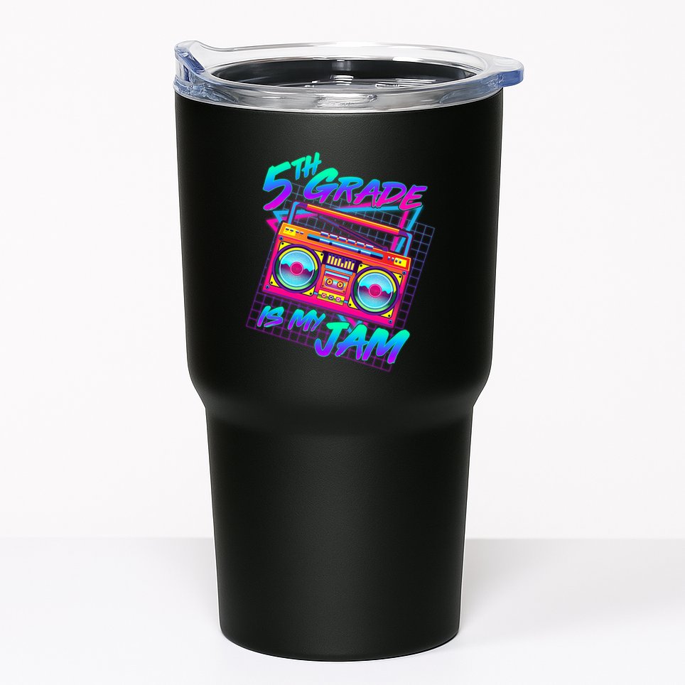 Retro 80's Fifth Grade Is My Jam Neon Boombox Tumbler