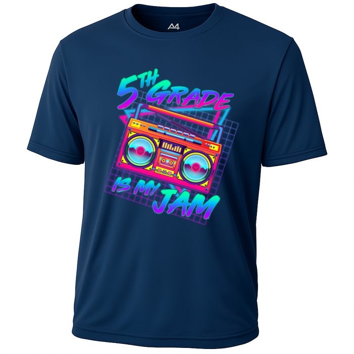 Retro 80's Fifth Grade Is My Jam Neon Boombox Cooling Performance Crew T-Shirt