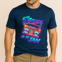 Retro 80's Fifth Grade Is My Jam Neon Boombox Cooling Performance Crew T-Shirt