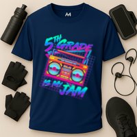 Retro 80's Fifth Grade Is My Jam Neon Boombox Cooling Performance Crew T-Shirt