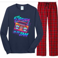 Retro 80's Fifth Grade Is My Jam Neon Boombox Long Sleeve Pajama Set