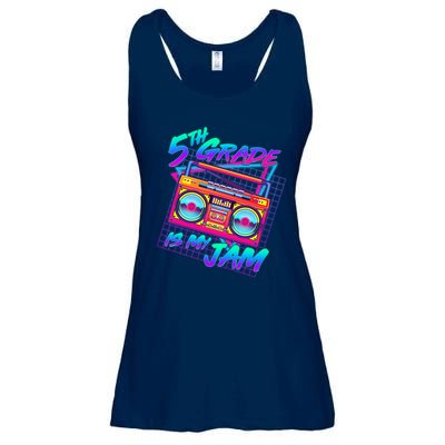 Retro 80's Fifth Grade Is My Jam Neon Boombox Ladies Essential Flowy Tank