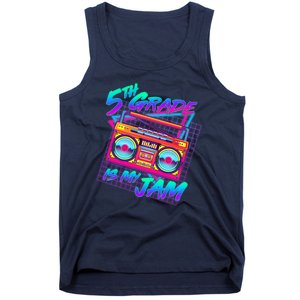 Retro 80's Fifth Grade Is My Jam Neon Boombox Tank Top