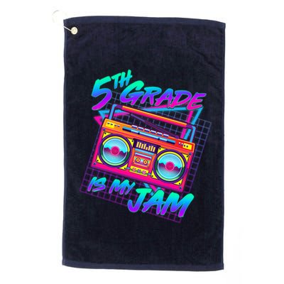 Retro 80's Fifth Grade Is My Jam Neon Boombox Golf Towel