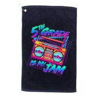 Retro 80's Fifth Grade Is My Jam Neon Boombox Golf Towel
