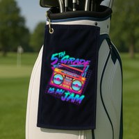 Retro 80's Fifth Grade Is My Jam Neon Boombox Golf Towel