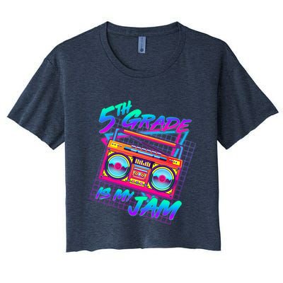 Retro 80's Fifth Grade Is My Jam Neon Boombox Crop Top
