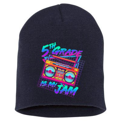 Retro 80's Fifth Grade Is My Jam Neon Boombox Short Acrylic Beanie