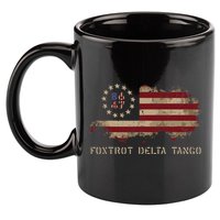 Resist 8647 Foxtrot Delta Tango USA Flag Protest Women 11oz C Handle Ceramic Mug