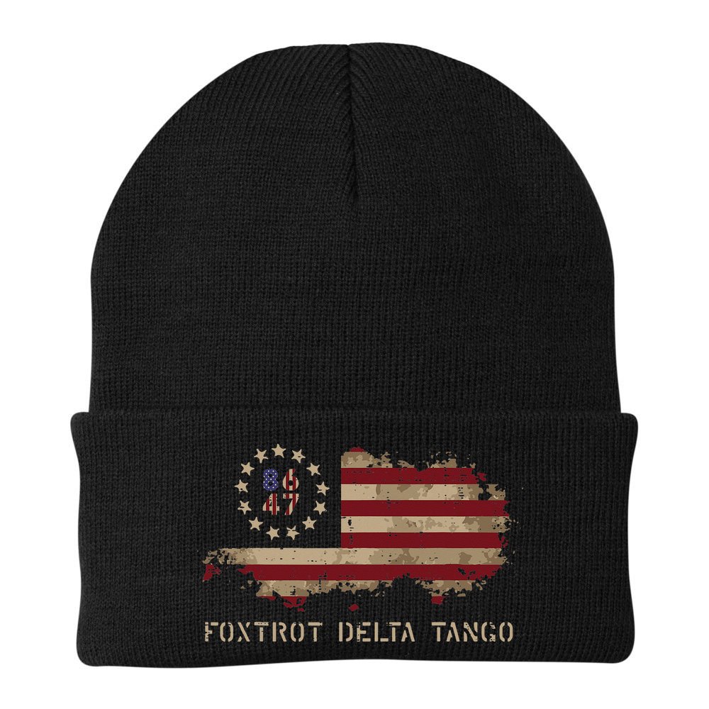 Resist 8647 Foxtrot Delta Tango USA Flag Protest Women Beanie