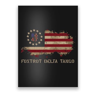 Resist 8647 Foxtrot Delta Tango USA Flag Protest Women Poster