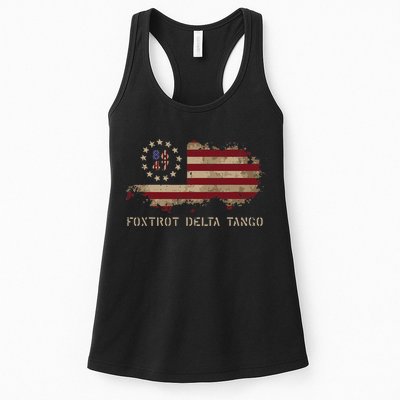 Resist 8647 Foxtrot Delta Tango USA Flag Protest Women Womens Tank Top