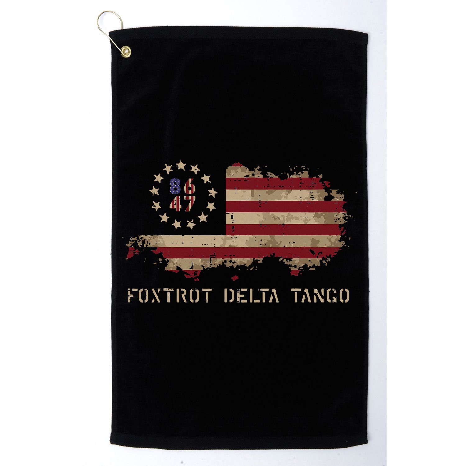 Resist 8647 Foxtrot Delta Tango USA Flag Protest Women Golf Towel