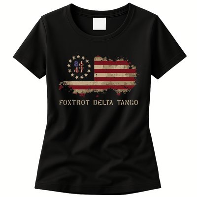 Resist 8647 Foxtrot Delta Tango USA Flag Protest Women Womens T-Shirt