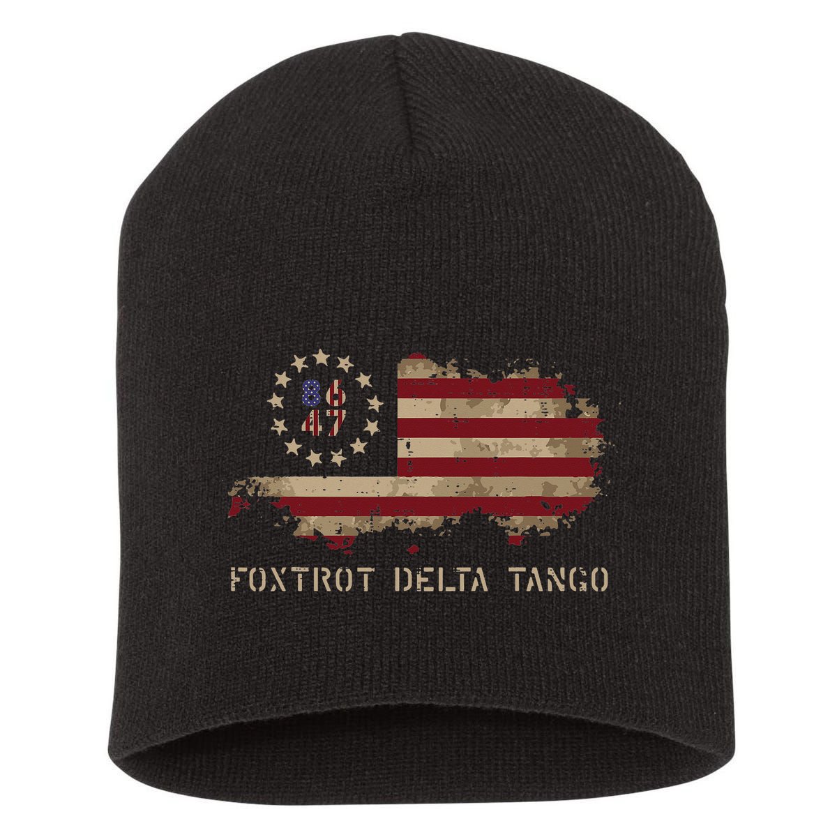 Resist 8647 Foxtrot Delta Tango USA Flag Protest Women Short Acrylic Beanie