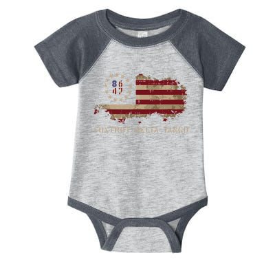 Resist 8647 Foxtrot Delta Tango USA Flag Protest Women Infant Baby Jersey Bodysuit