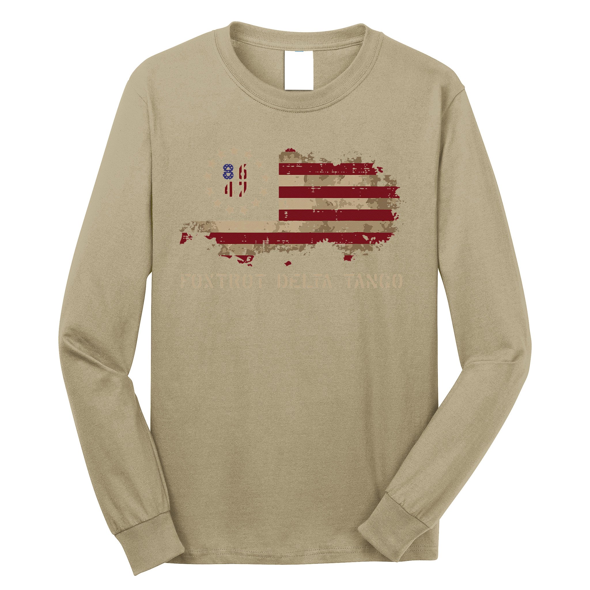 Resist 8647 Foxtrot Delta Tango USA Flag Protest Women Long Sleeve Shirt
