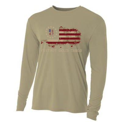 Resist 8647 Foxtrot Delta Tango USA Flag Protest Women Cooling Performance Long Sleeve Crew