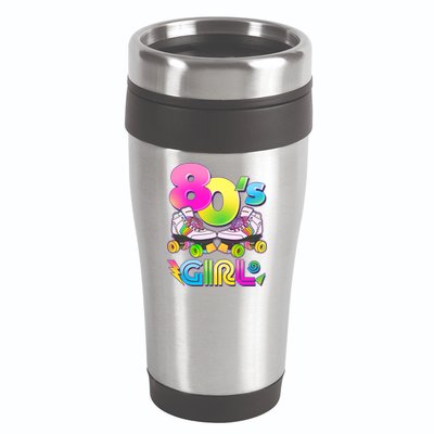 Retro 80's Girl Cute Roller Skates 16oz Travel Tumbler