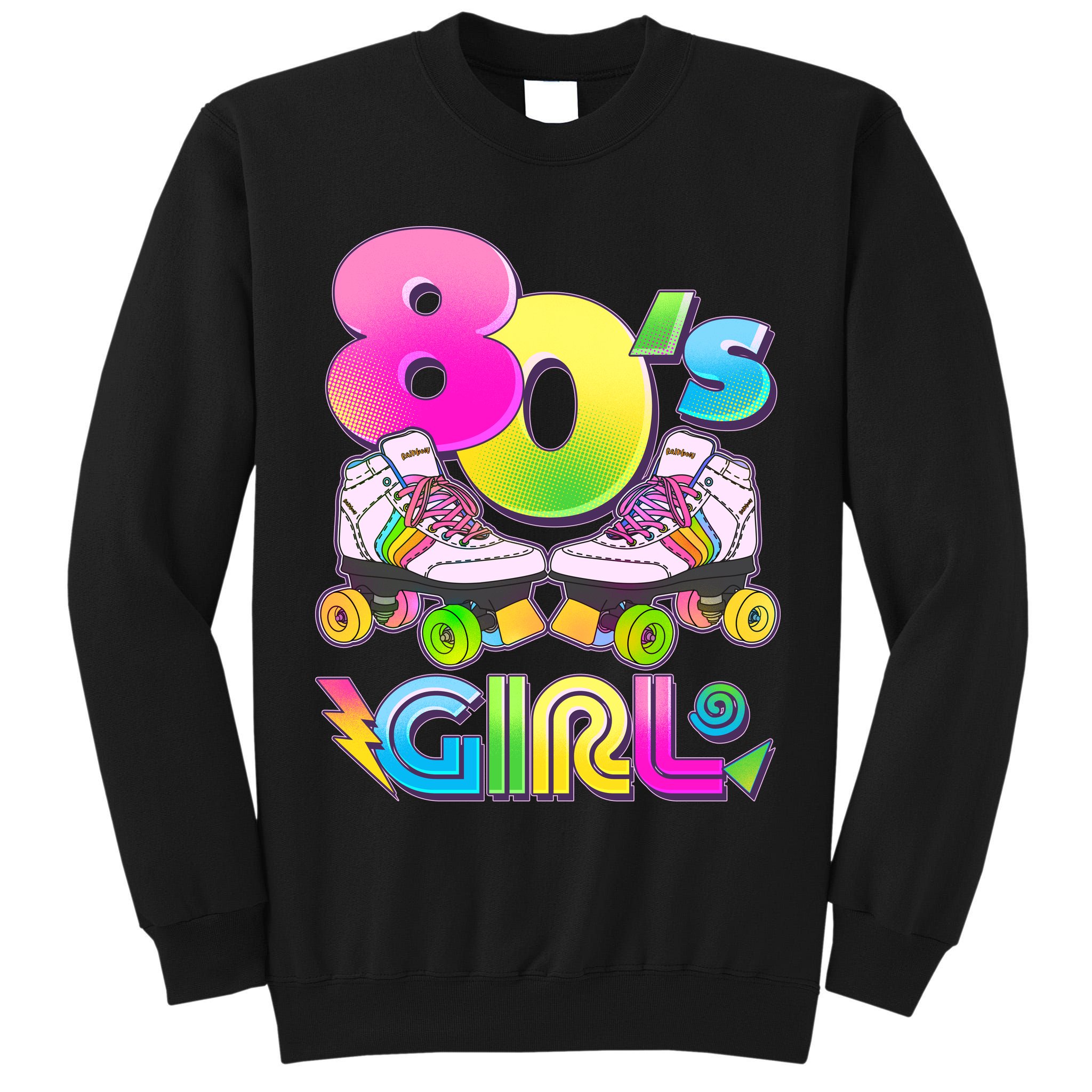 Retro 80's Girl Cute Roller Skates Tall Sweatshirt