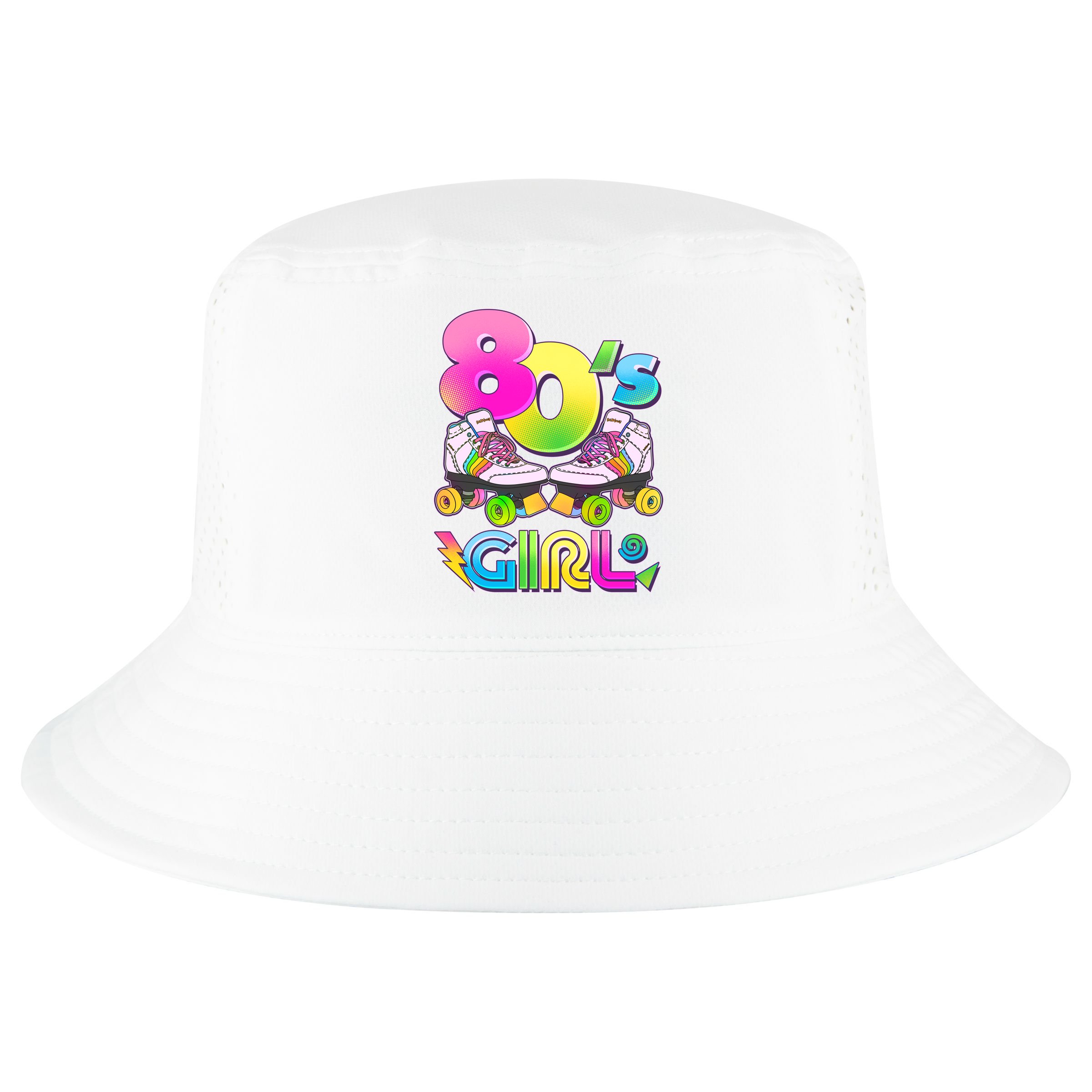 Retro 80's Girl Cute Roller Skates Cool Comfort Performance Bucket Hat