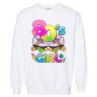 Retro 80's Girl Cute Roller Skates Garment-Dyed Sweatshirt