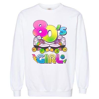 Retro 80's Girl Cute Roller Skates Garment-Dyed Sweatshirt