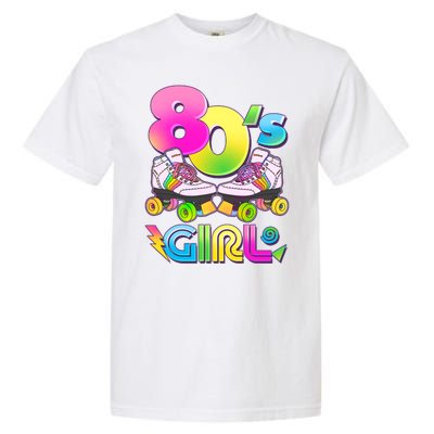 Retro 80's Girl Cute Roller Skates Garment-Dyed Heavyweight T-Shirt