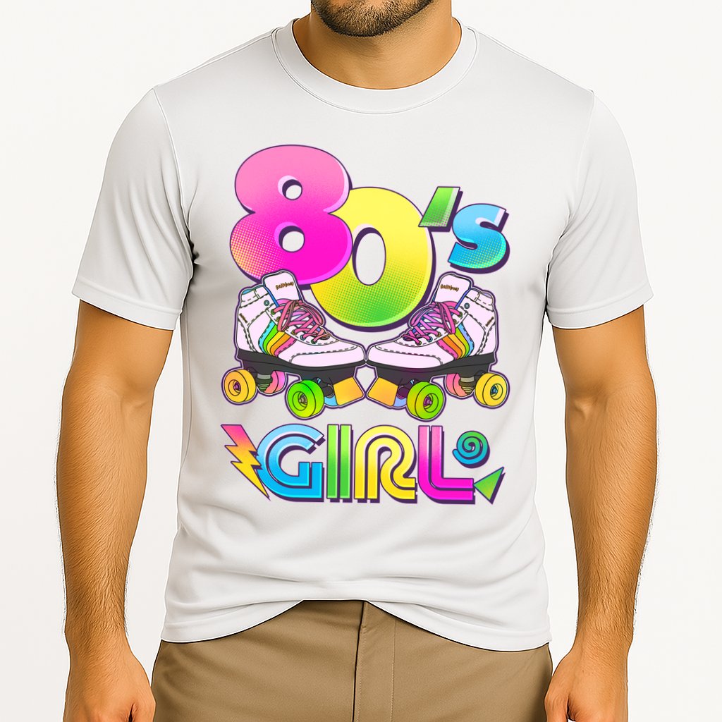 Retro 80's Girl Cute Roller Skates Cooling Performance Crew T-Shirt